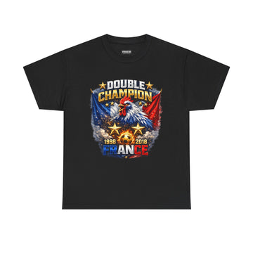 T-Shirt Double Champion France | 1998 2018 | Coq Tricolore | Supporter Français